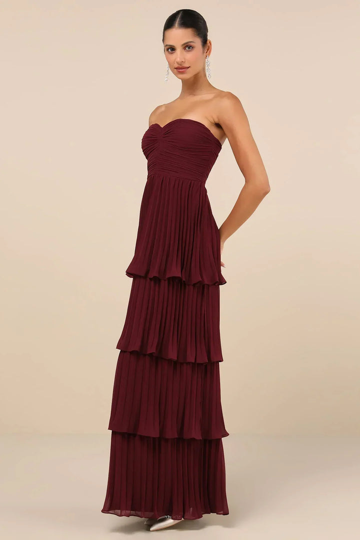 Celesty – Ruffled Pleated Dress