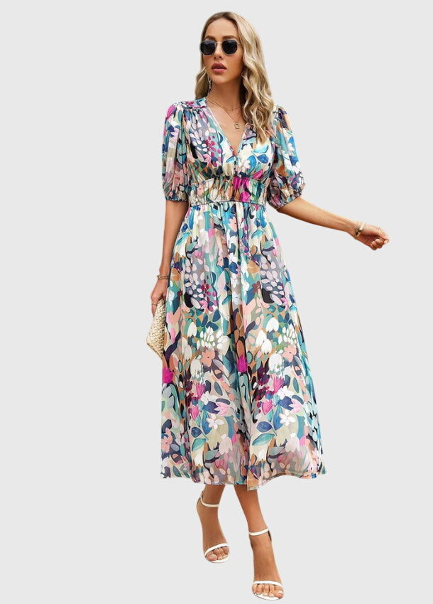 Merlin™ | Flattering Floral Midi Dress