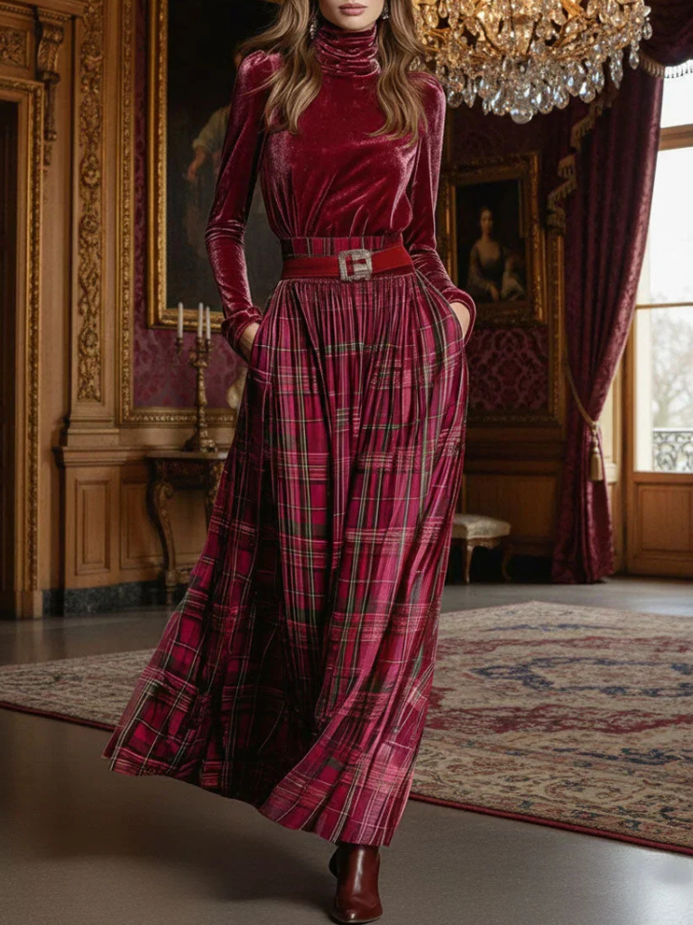 Evelyne - Classic Plaid Dress